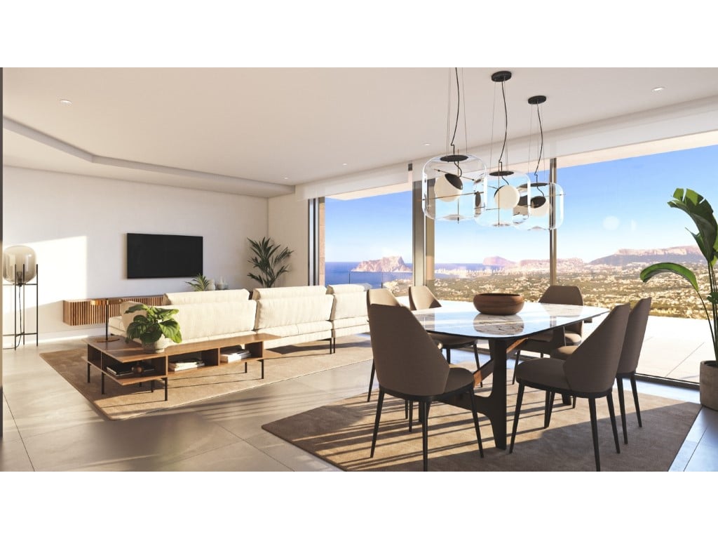 Nový komplex luxusních vil s bazénem v Cumbre del Sol — living room