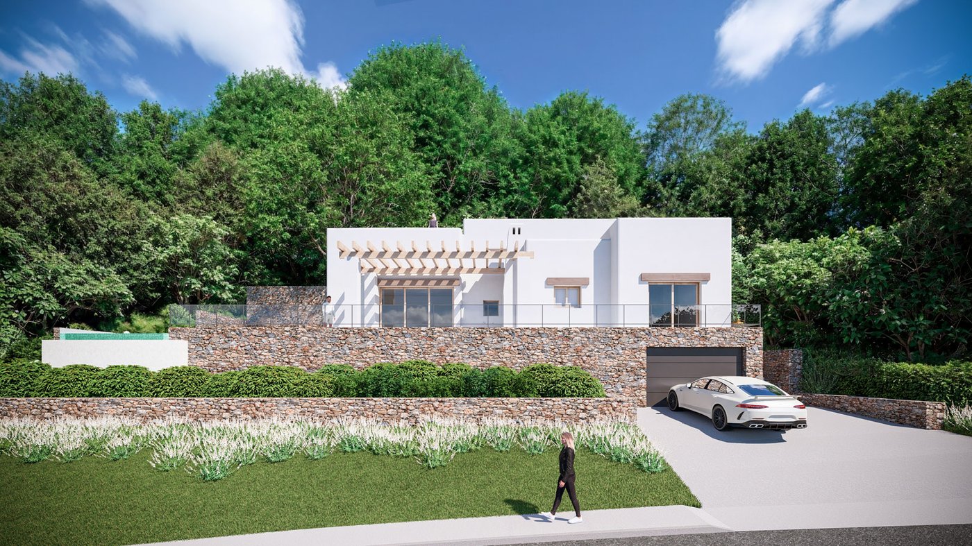 Ibiza‑Style New Build Villa with Garden & Pool — 3 Bed, 2 Bath