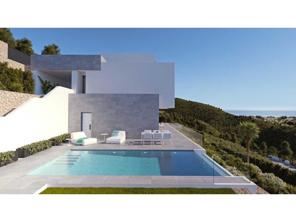 Sustainable 4-bed villa with panoramic sea views in Altea la Vella — living room