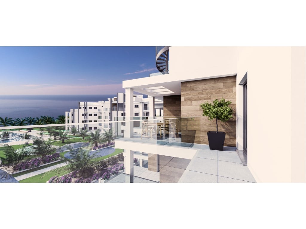 Duplex penthouse with sea views in Denia — living room