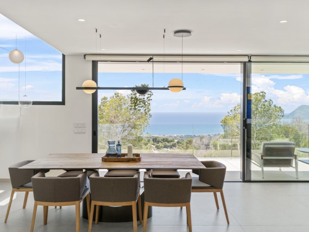 New luxury villa with sea views in Sierra de Altea — living room