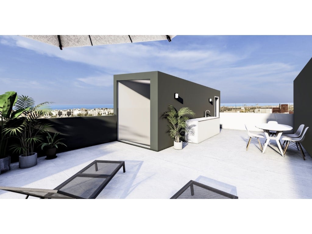 Luxuriöses Reihenhaus mit 3 Schlafzimmern und Privatpool in Pilar de la Horadada — terrace