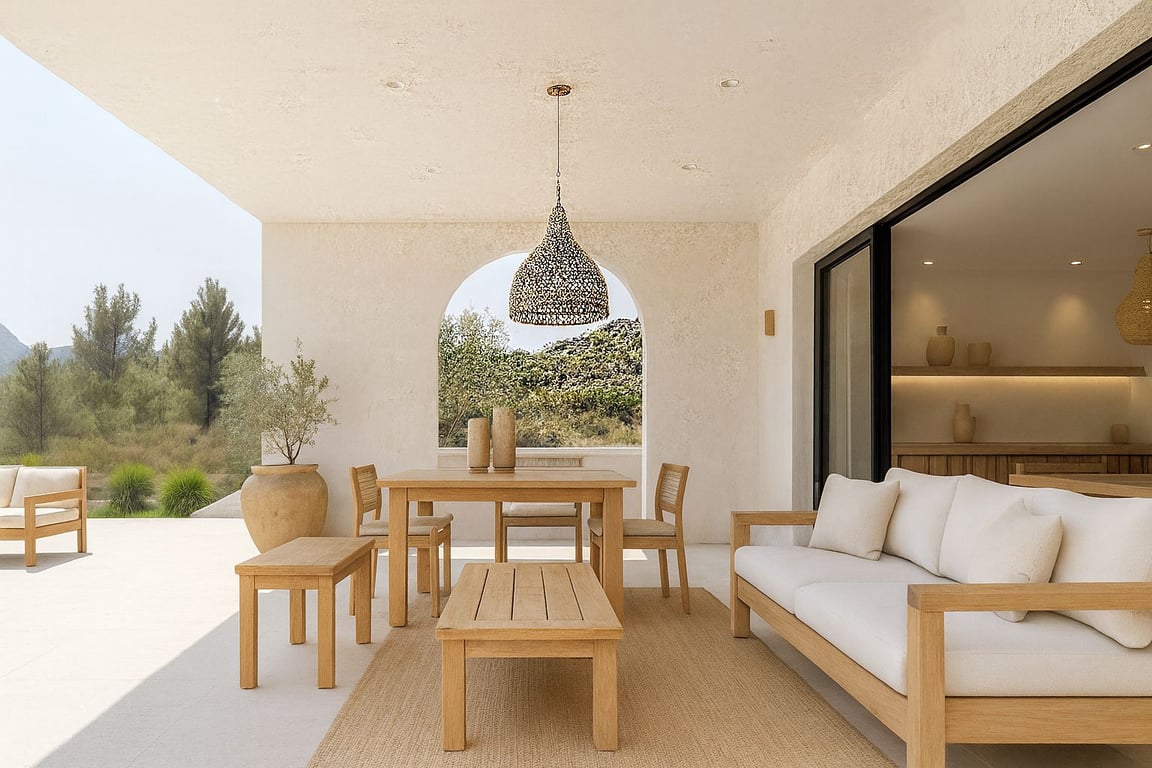 Villa de Luxe ESTIL IBIZA: Obra Nova 3 Dormitoris/3 Banys (2 en Ús), Piscina Privada i Garatge | Vistes al Mar a Monte Solana, Pedreguer - 6