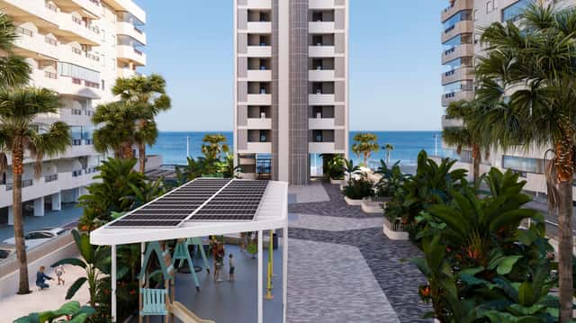 Apartamento con terraza en Calpe, 2 dorm., 112m²
