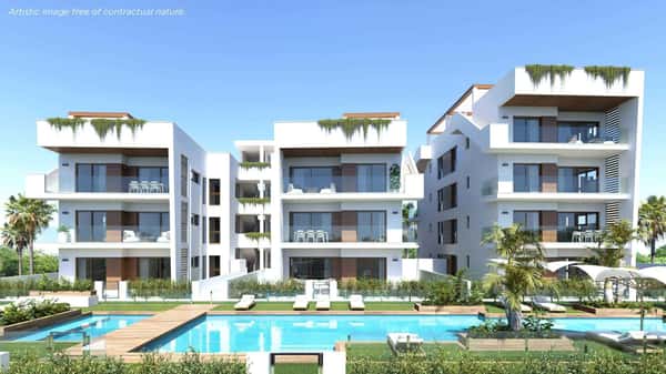Nieuwbouwappartement met terras op 900 meter van het strand in Los Alcázares