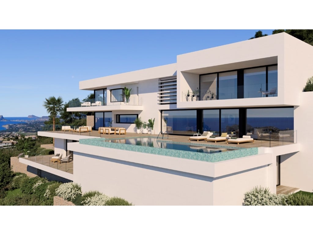 Exkluzivní vila s 5 ložnicemi a výhledem na moře v Cumbre del Sol — living room