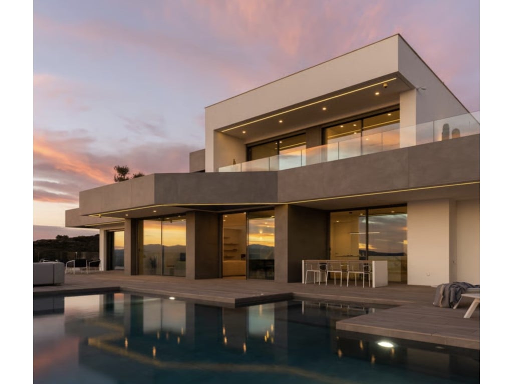 Contemporary avant-garde villa with panoramic sea views