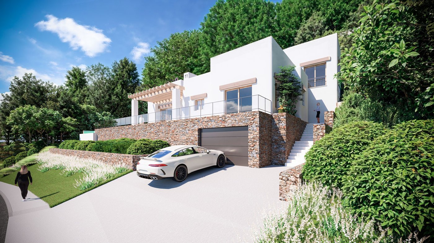 Ibiza‑Style New Build Villa with Garden & Pool — 3 Bed, 2 Bath