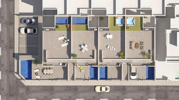 Nieuwbouwbungalow met privésolarium en jacuzzi op de bovenverdieping in San Pedro del Pinatar