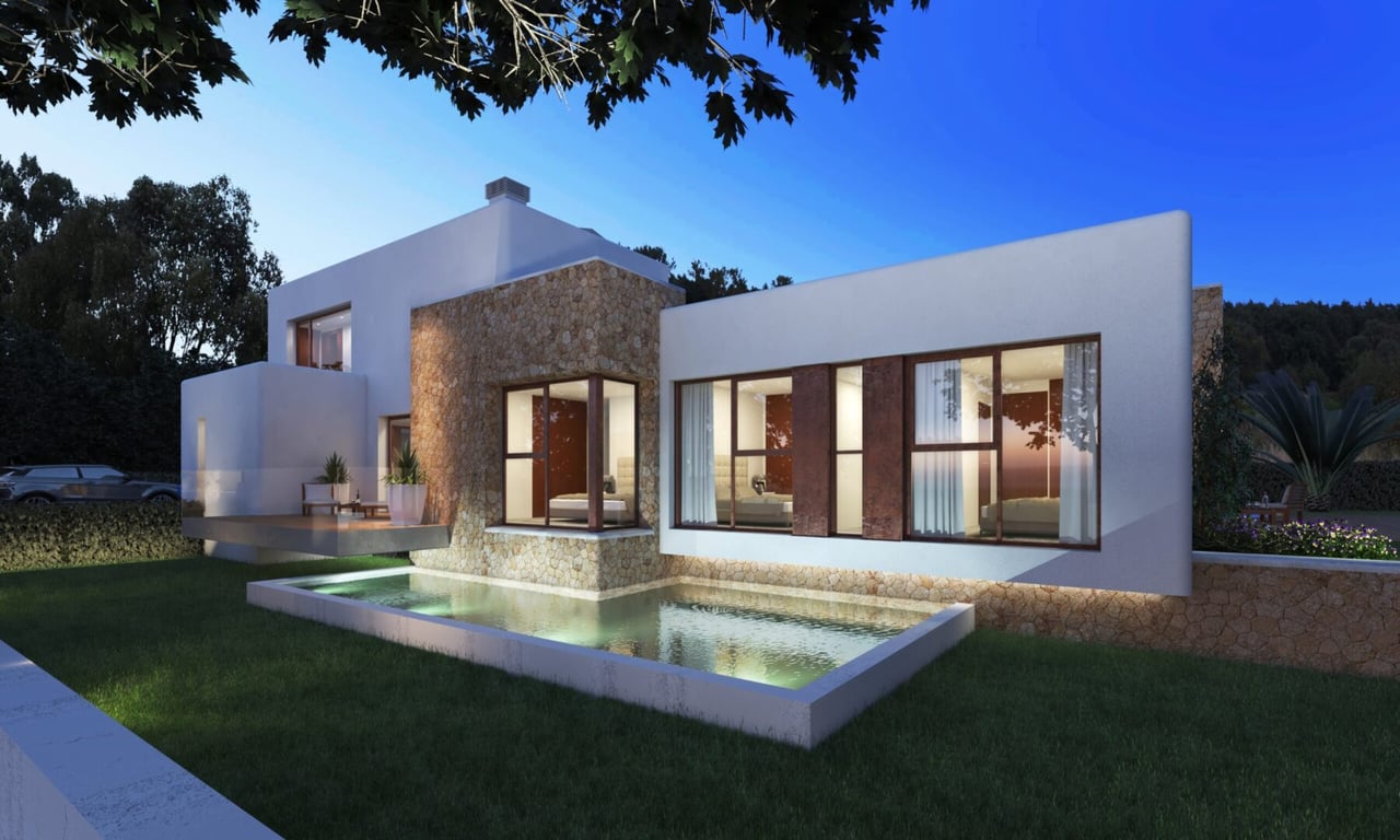 Vil·la de Disseny Modern Estil Ibiza a Jávea: 4 Dormitoris, Vistes a la Muntanya, Piscina, Garatge i Acabats Premium | 1.550.000 € - 2