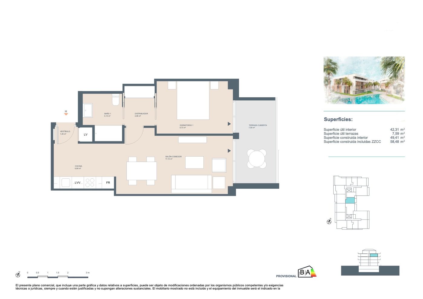 Modern 1-Bedroom Apartment with Private Terrace in Jávea