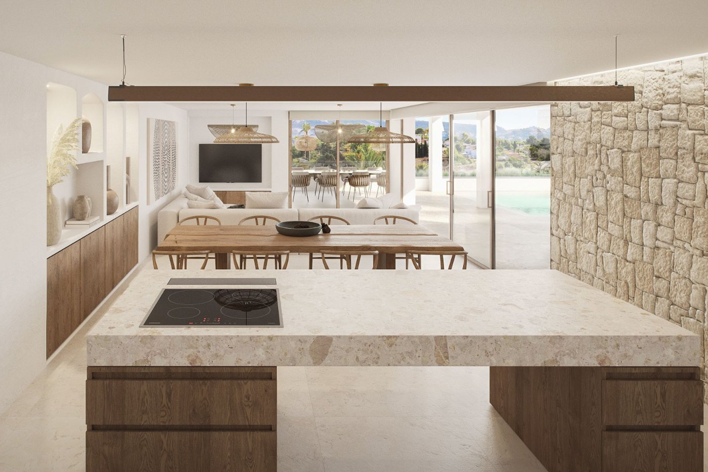 Villa moderna con vistas panorámicas al mar en El Tesoro, Moraira — €2.300.000