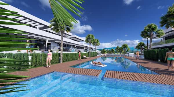 Gelijkvloerse nieuwbouwbungalow met privétuin en gemeenschappelijk zwembad in La Finca Golf, Algorfa
