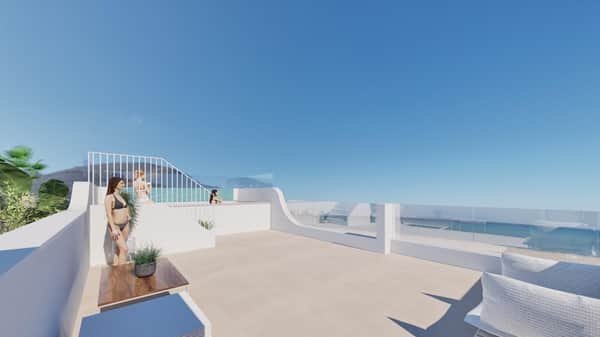 Bungalow met dakterras-solarium bij het strand van Las Higuericas