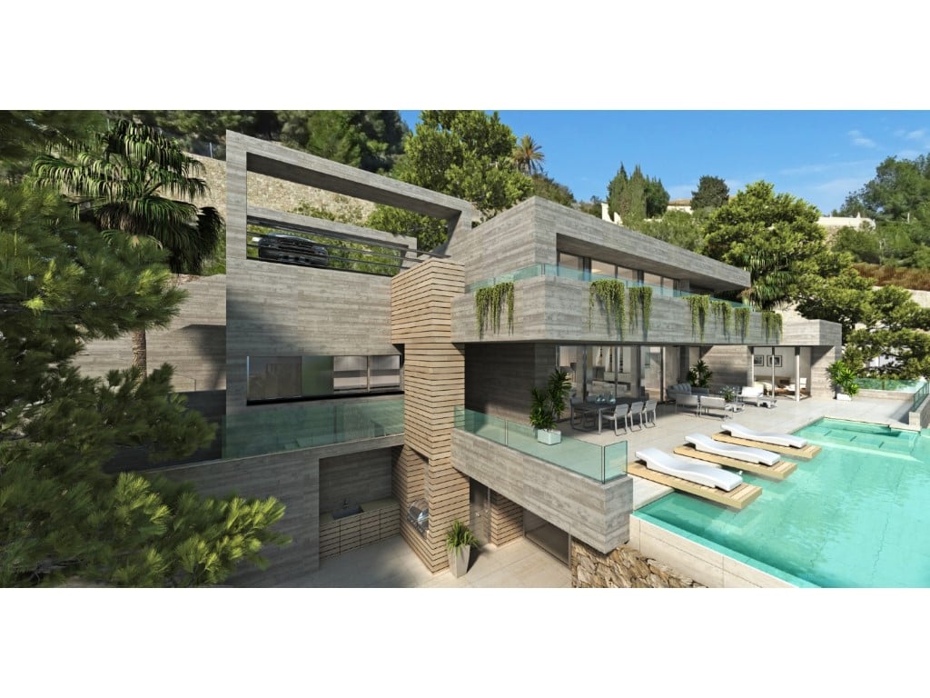 Luxusvilla mit 4 Schlafzimmern und Meerblick in Cumbre del Sol — living room