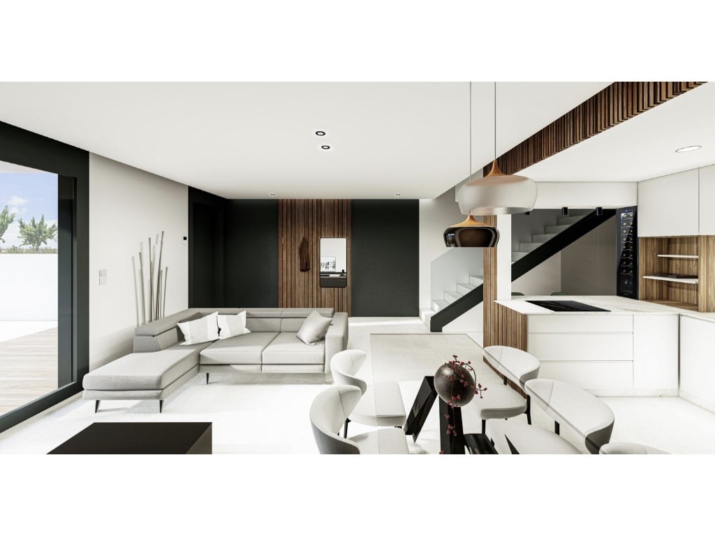 Luxuriöses Reihenhaus mit 3 Schlafzimmern und Privatpool in Pilar de la Horadada — living room