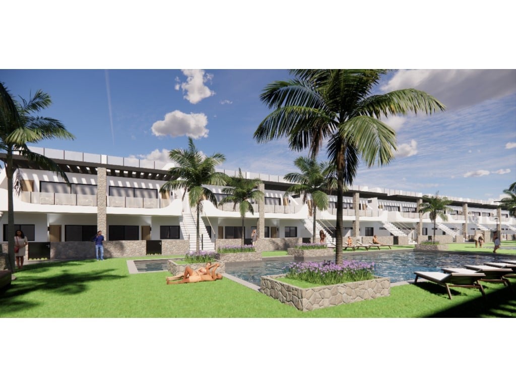 Bungaló de 2 dormitorios en última planta con solárium en Punta Prima — terrace