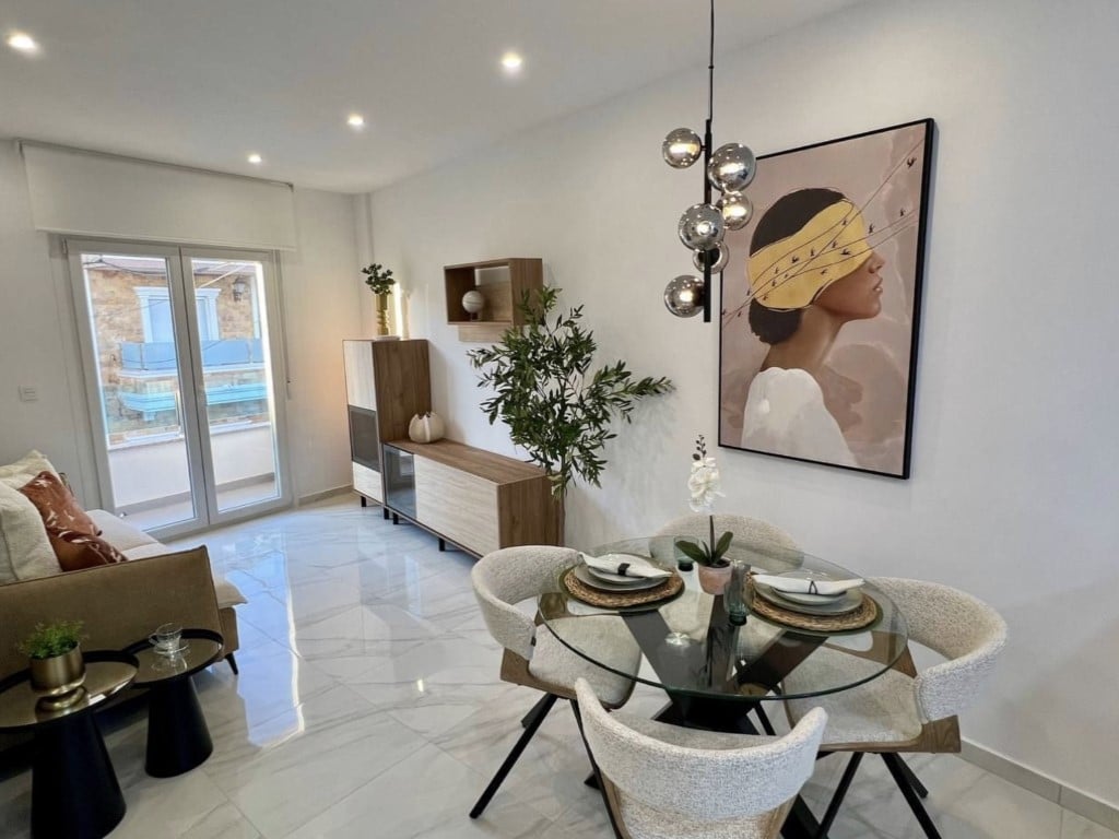 2-bed apartment with private balconies in Jacarilla — living room