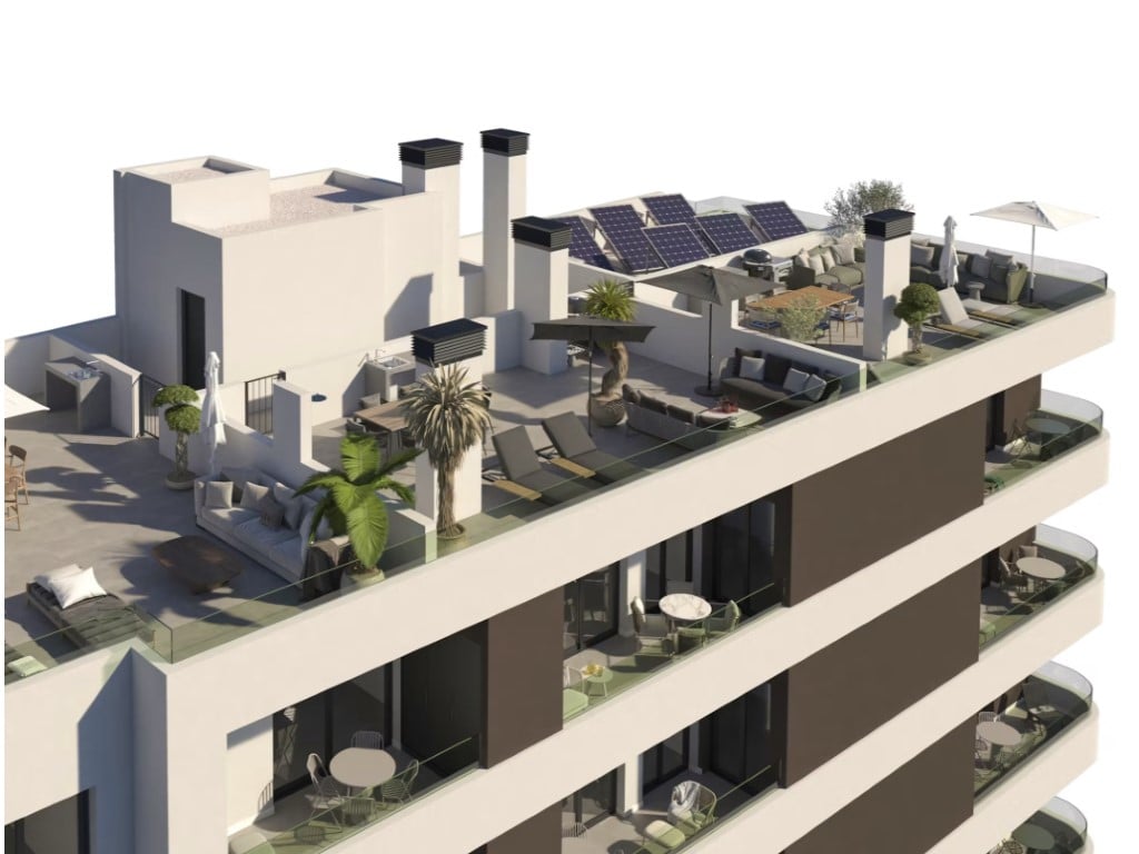 Brand-new 2-bed apartments and penthouses in Santa Pola — living room