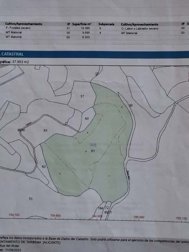 Parcela en venta en Tarbena