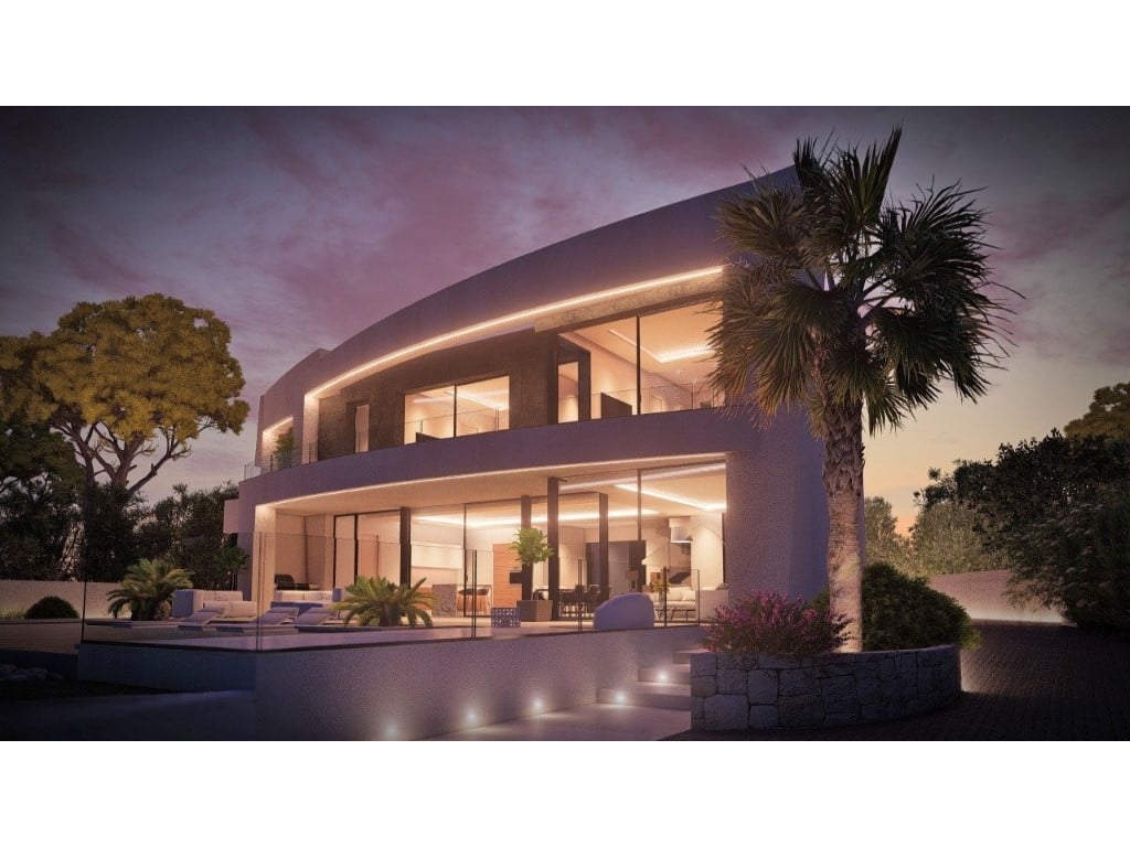 Vila se 4 ložnicemi, panoramatickým výhledem na moře a bazénem v Calpe — living room