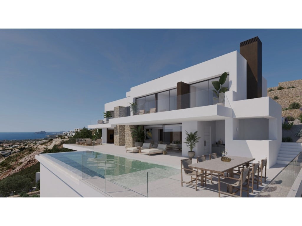 Luxury villa with infinity pool and sea views in Costa Blanca — terrace
