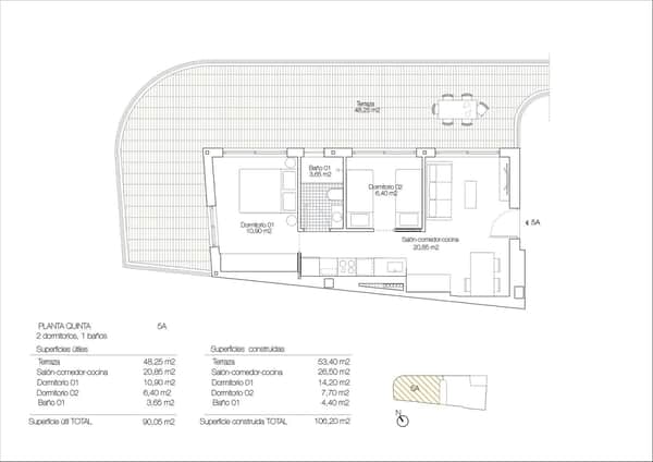 Nieuwbouw penthouse met terras op 50 meter van het strand in Torrevieja