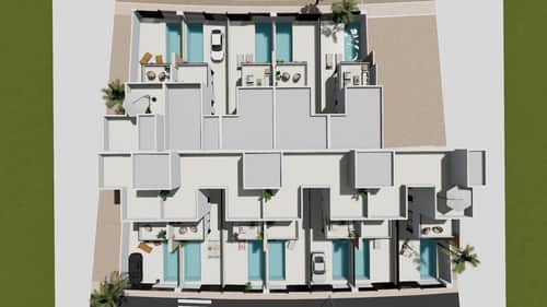 Moderne halfvrijstaande villa's met privézwembad vlakbij de zee in Santiago de la Ribera — foto 9