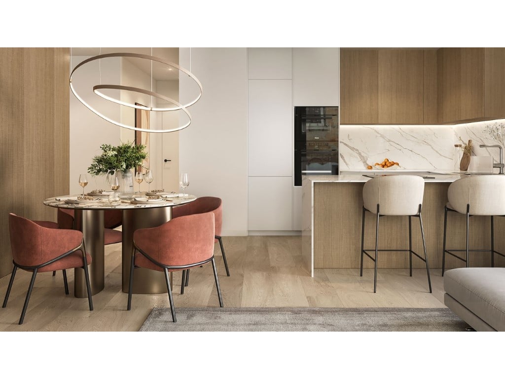 3-bedroom design flat with sea views and terraces in Calpe — living room