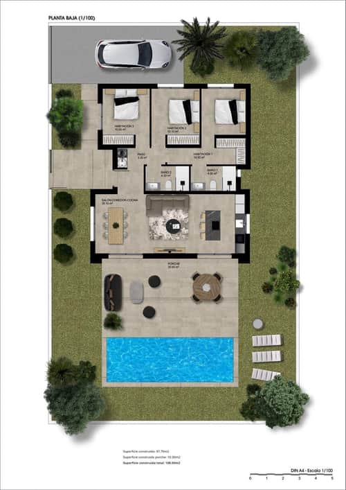 Gelijkvloerse nieuwbouwvilla met zwembad in Hondón de las Nieves — foto 14