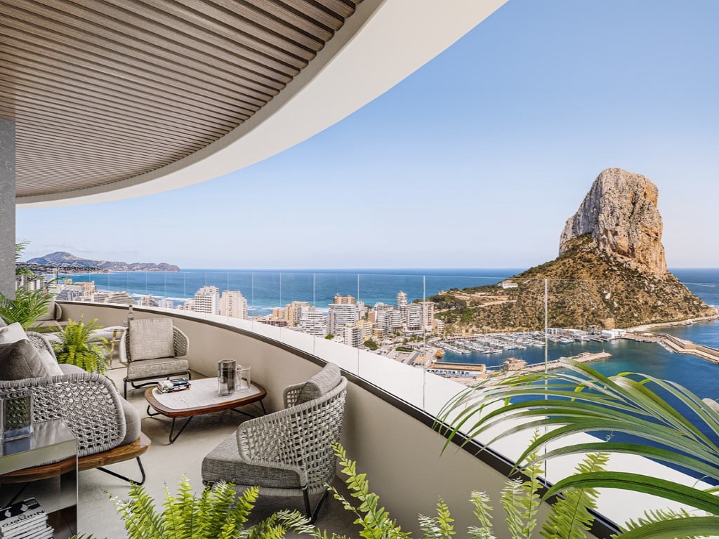 Moderne nach Süden ausgerichtete Wohnungen mit Meerblick in Costa Blanca — living room