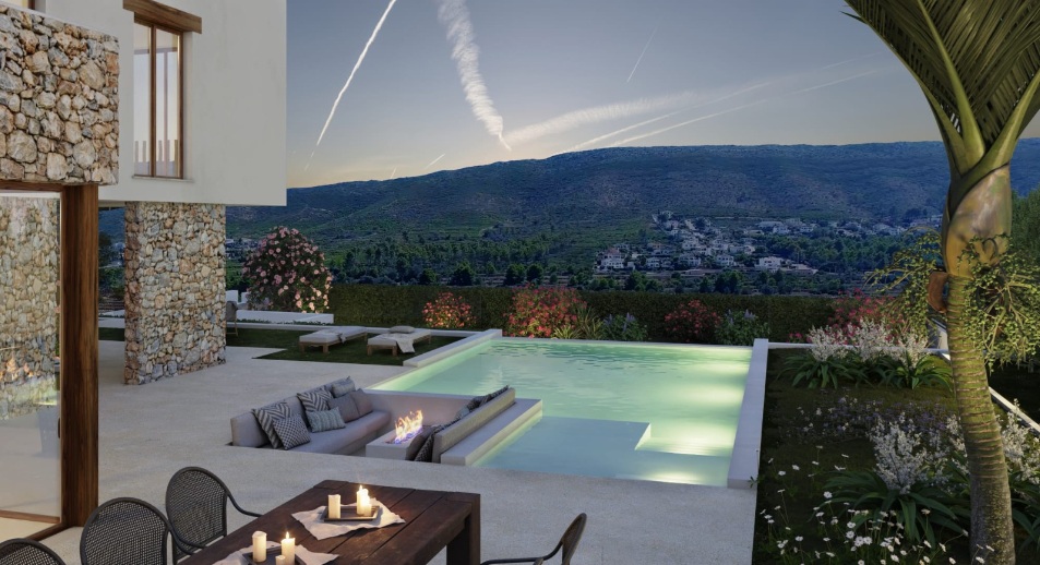 Vil·la Exclusiva d'Estil Ibiza a Jávea (Les Laderes): 4 Dormitoris, Piscina Infinita, Sòl Radiant i Vistes a Granadella | 2.250.000 € - 2