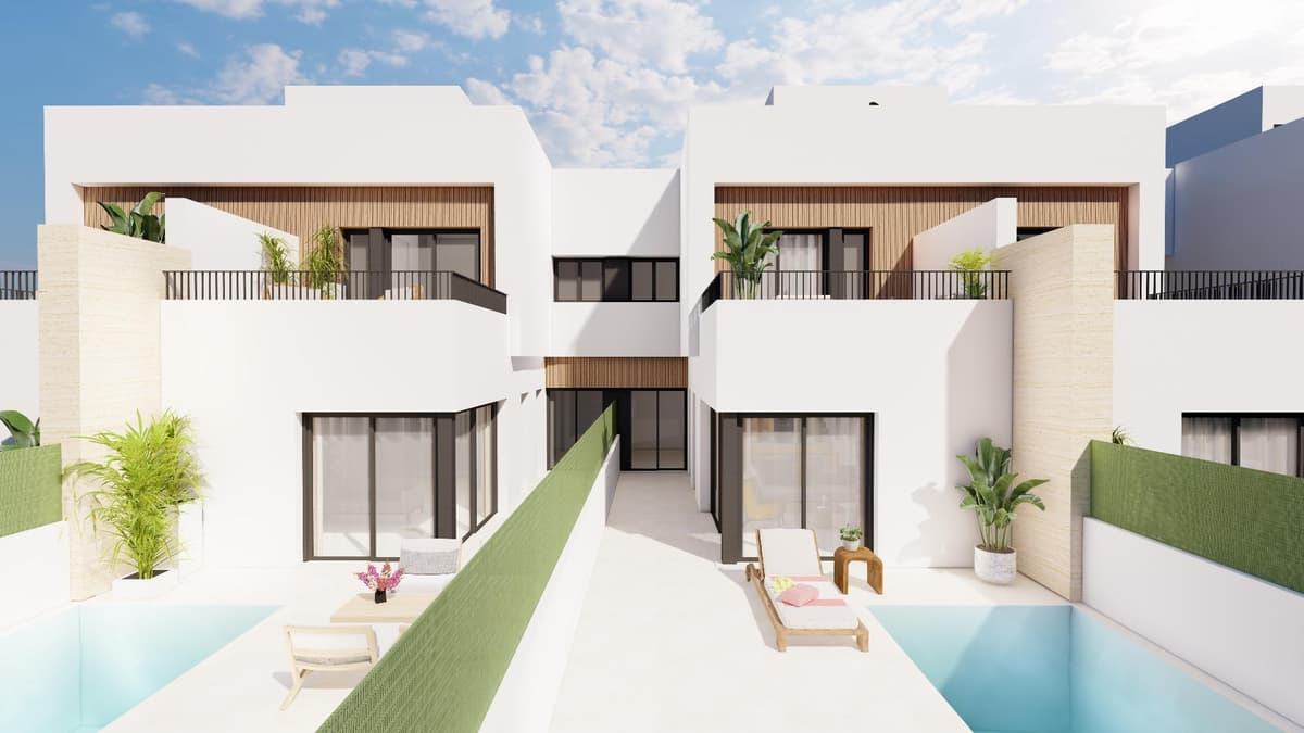 Moderne halfvrijstaande villa's met privézwembad vlakbij de zee in Santiago de la Ribera