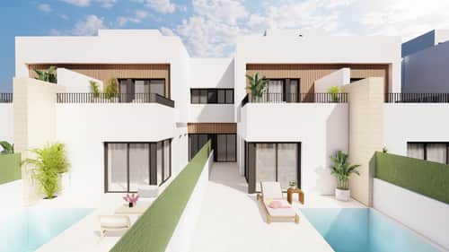 Moderne halfvrijstaande villa's met privézwembad vlakbij de zee in Santiago de la Ribera — foto 1