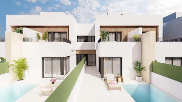 Moderne halfvrijstaande villa's met privézwembad vlakbij de zee in Santiago de la Ribera