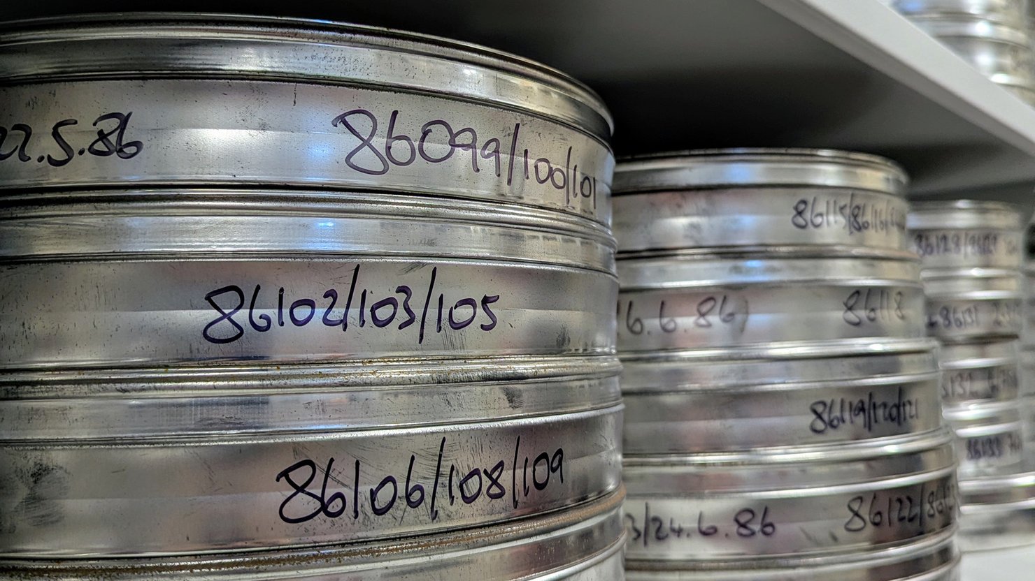 Film reels in storage at The Box Plymouth