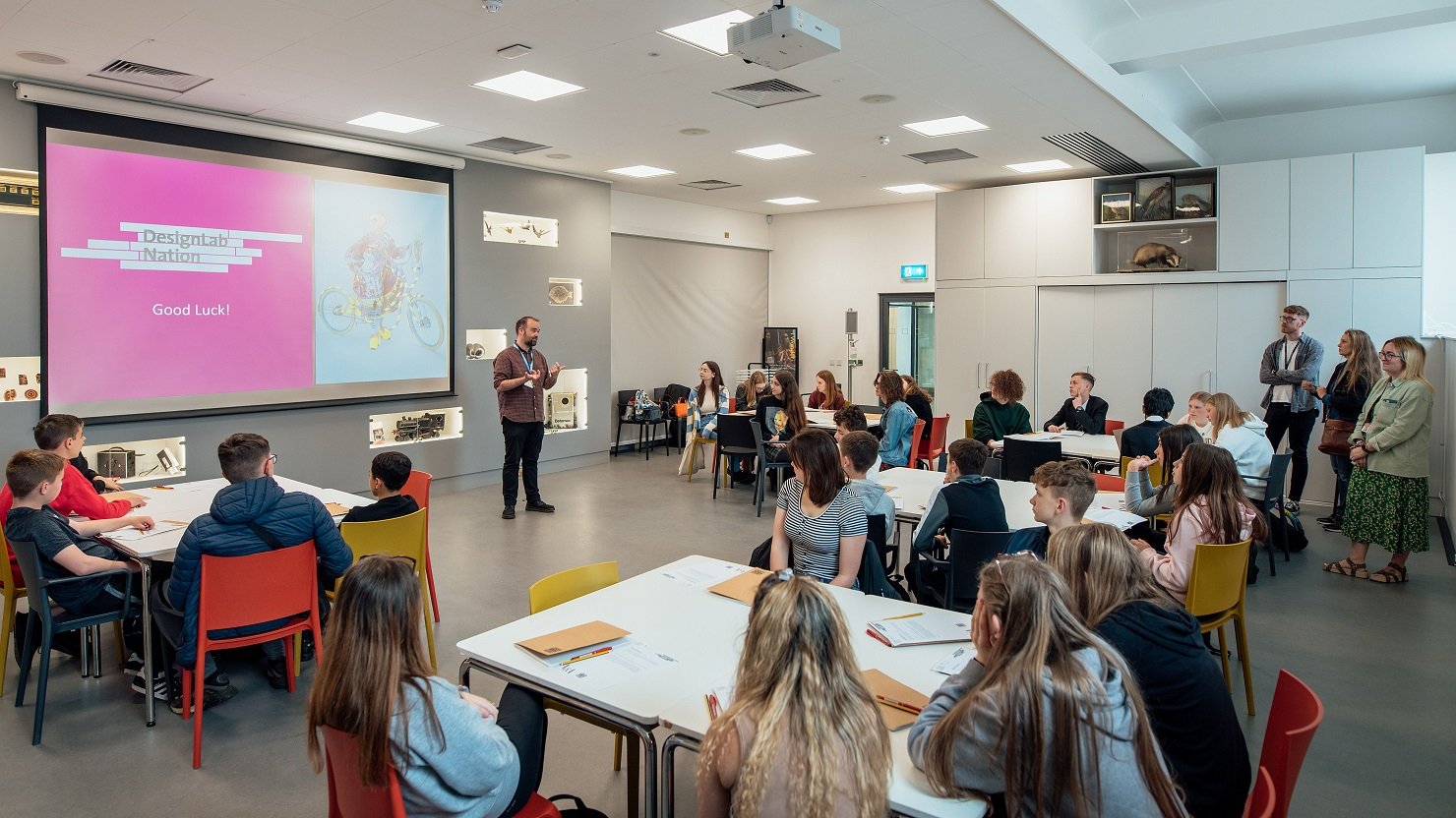 Students in a 'DesignLab Nation' session in The Box's learning room