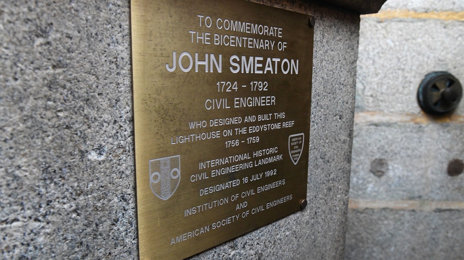 Plaque honouring ‘father of civil engineering’ restored to Smeaton’s Tower | The Box Plymouth