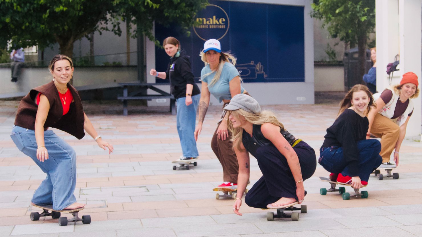 Female skateboarders on Tavistock Place