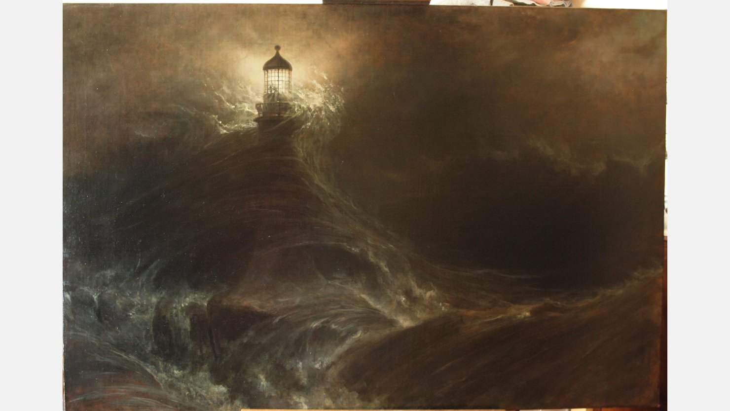 William Daniell's ‘Eddystone Lighthouse, During a Storm’ after conservation