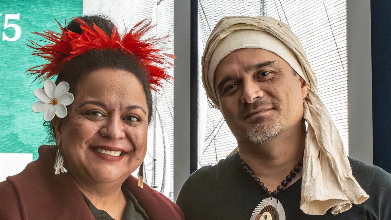 Photograph of Hinatea Colombani and Moeava Meder