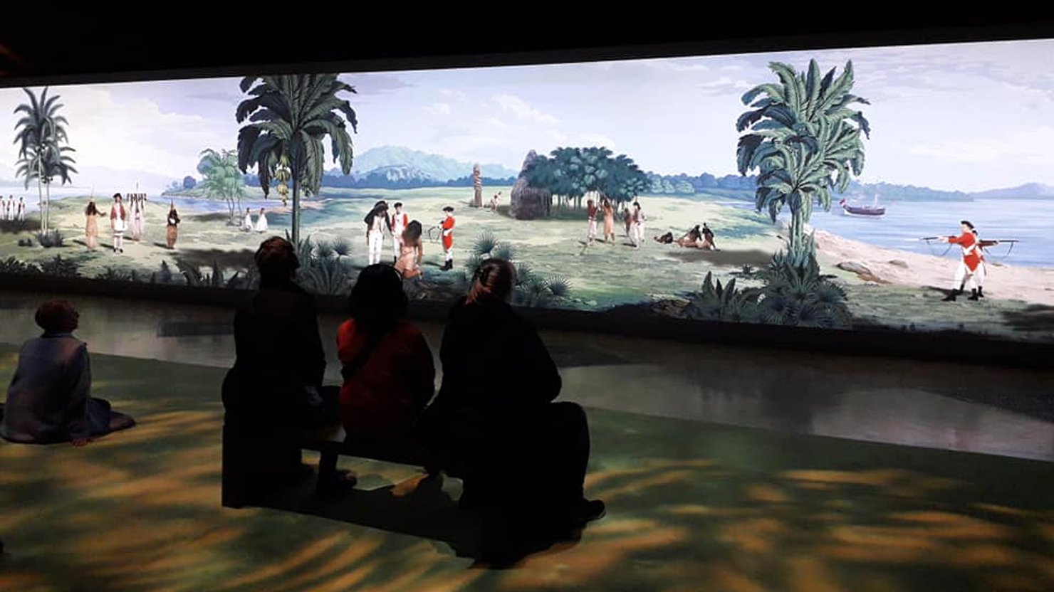 in Pursuit of Venus [infected], Lisa Reihana, 2015 on display at the Royal Academy, London in 2018. Image by Jo Clarke.