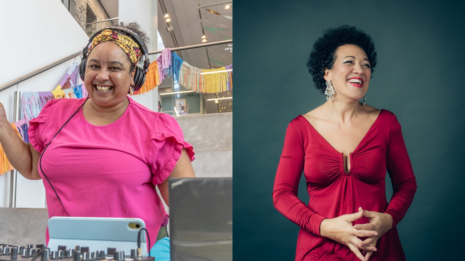 Left: DJ Leonie Prentice | Right: Singer Louise Parker