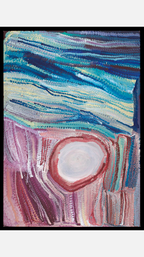 Parnngurr Rock Hole 2015 by Bugai Whyoulter, Martumili Artists © the artist/Copyright Agency 2020 Image: National Museum of Australia