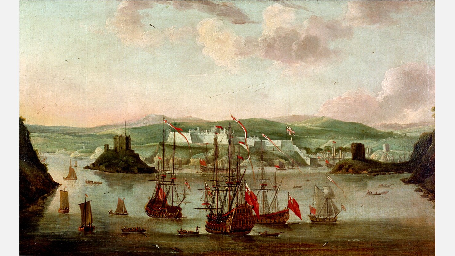 Plymouth in 1666 by Willem van de Velde the Younger