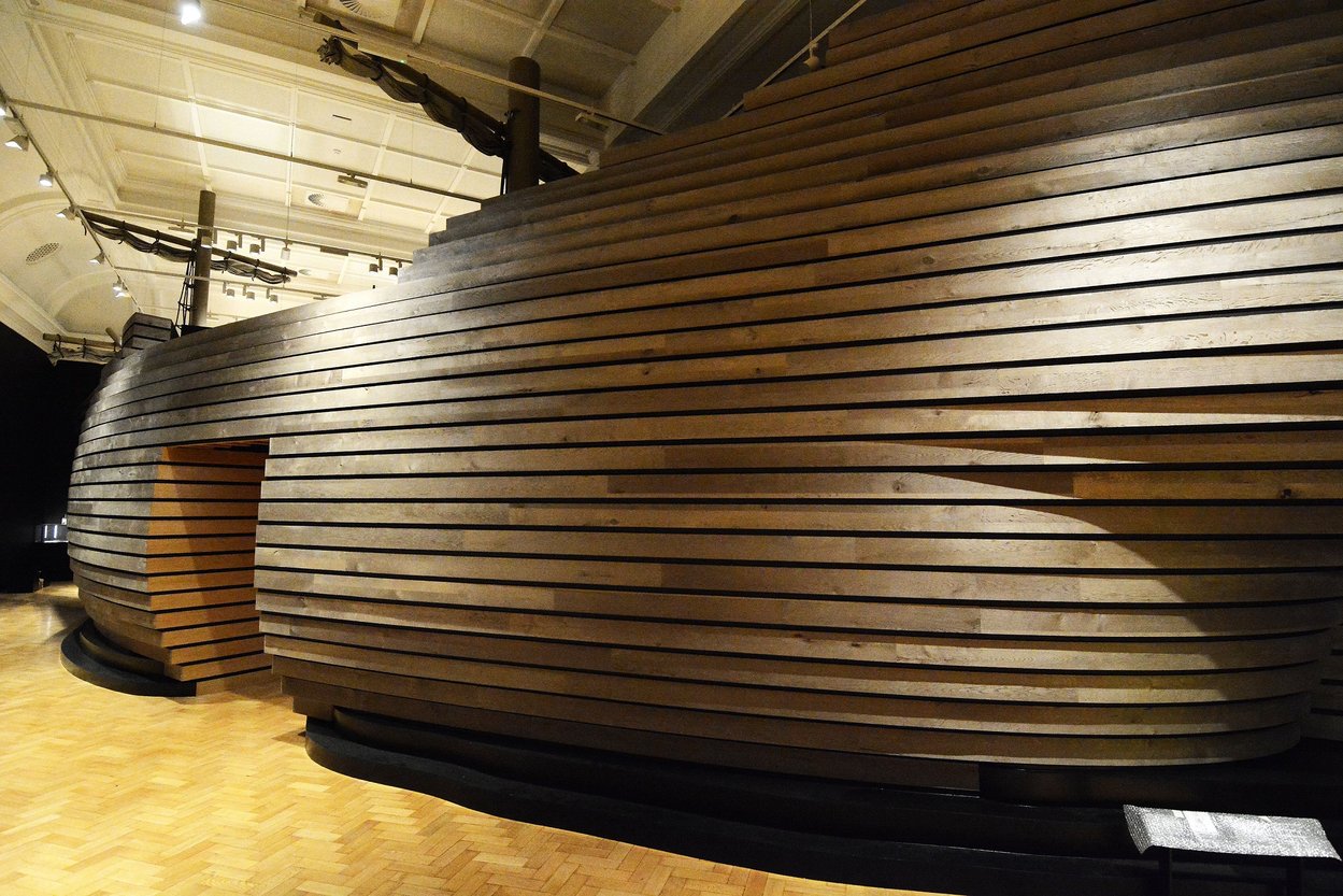 Image of the ship interactive in The Box's Mayflower 400 exhibition