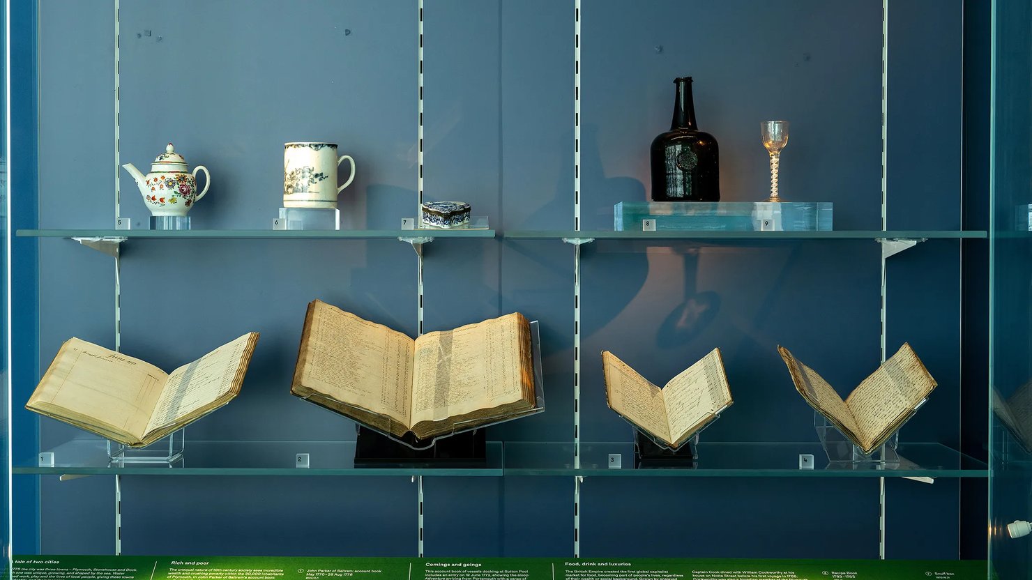Photograph showing items from The Box collection on display in Bridge Gallery