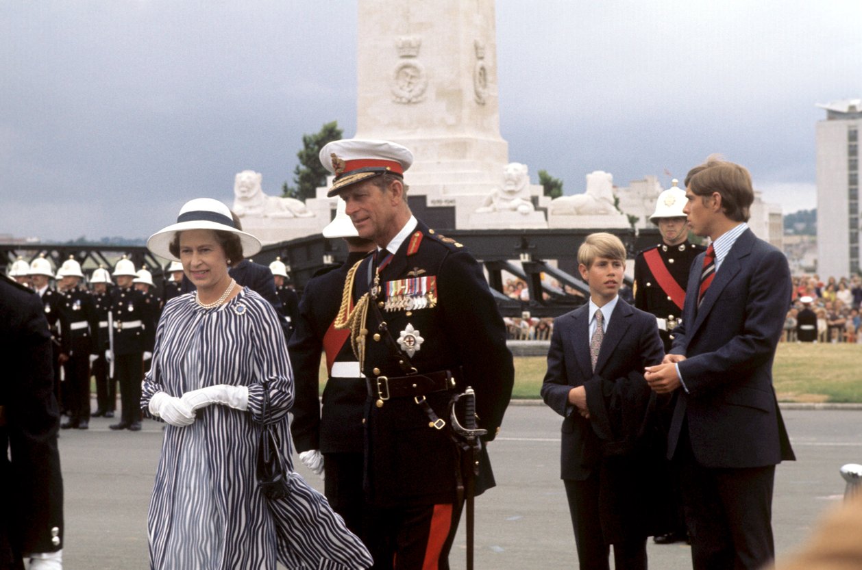 Queen Elizabeth II and the Duke of Edinburgh review the Royal Marines on Plymouth Hoe during the Queen's Silver Jubilee Tour of Great Britain in 1977 (Press Association)