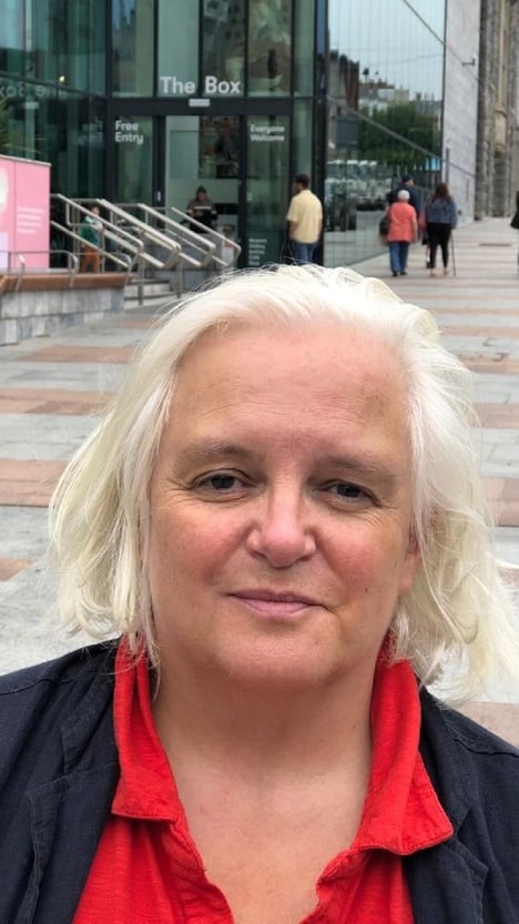 Councillor Jemima Laing outside The Box, Plymouth, summer 2023