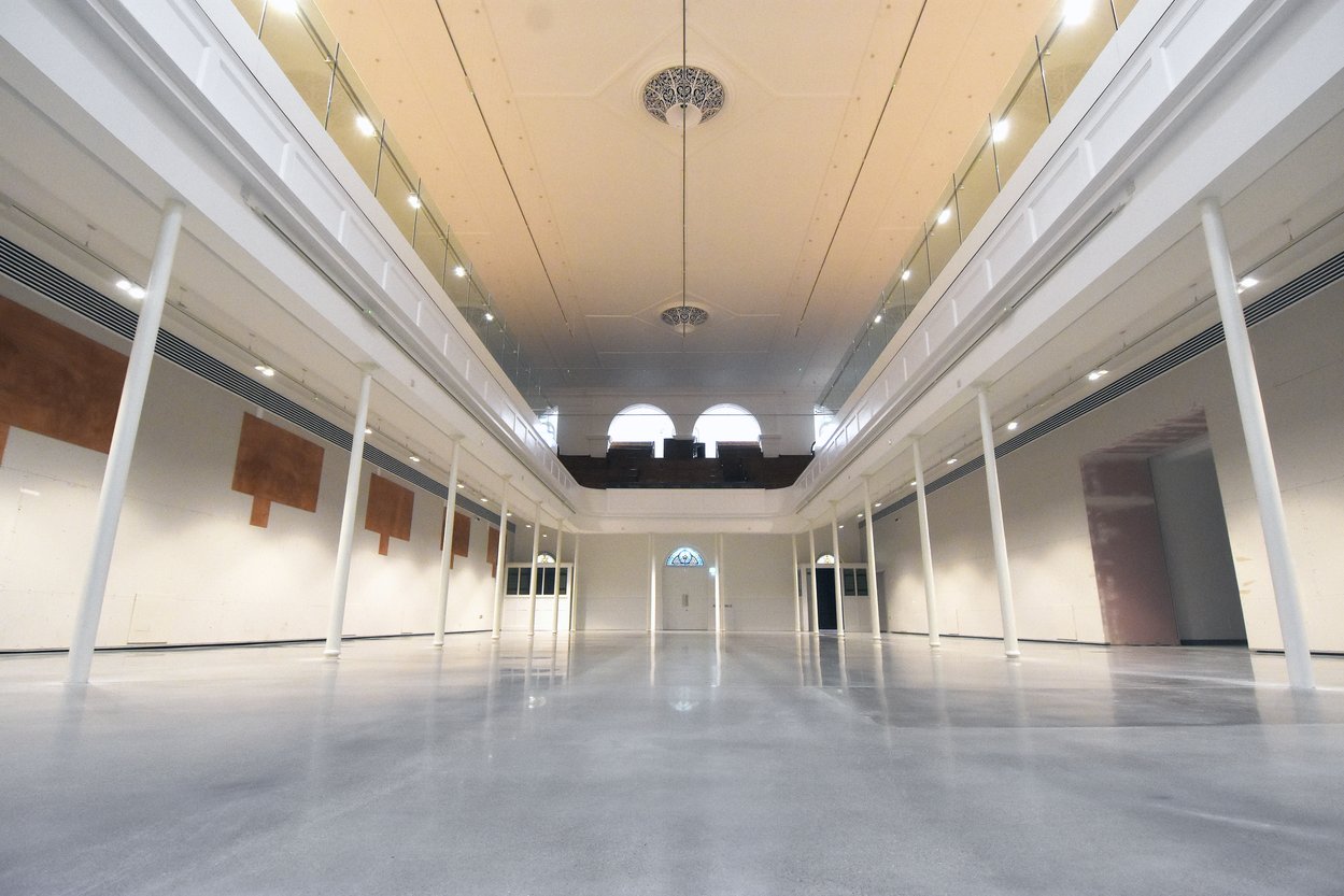 Image of St Luke's Church at The Box in Plymouth during restoration